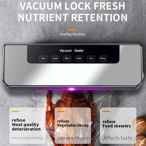 65Kpa Vacuum Sealer Machine Food Saver Wet Dry Automatic w/50 Bags Commercial
