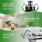500W Centrifugal Juicer Machine 3 Speed Wide Mouth Fruit Vegetable Extractor